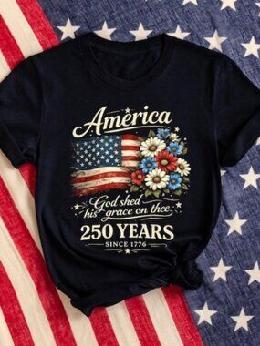 Celebrate 250th Anniversary Tee, 4th Of July Patriotism Top